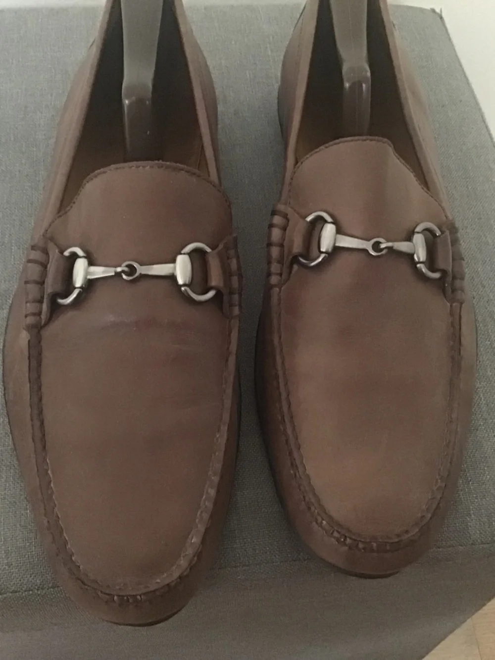 Peter Millar brown leather horsebit loafer moccasins drivers size 11